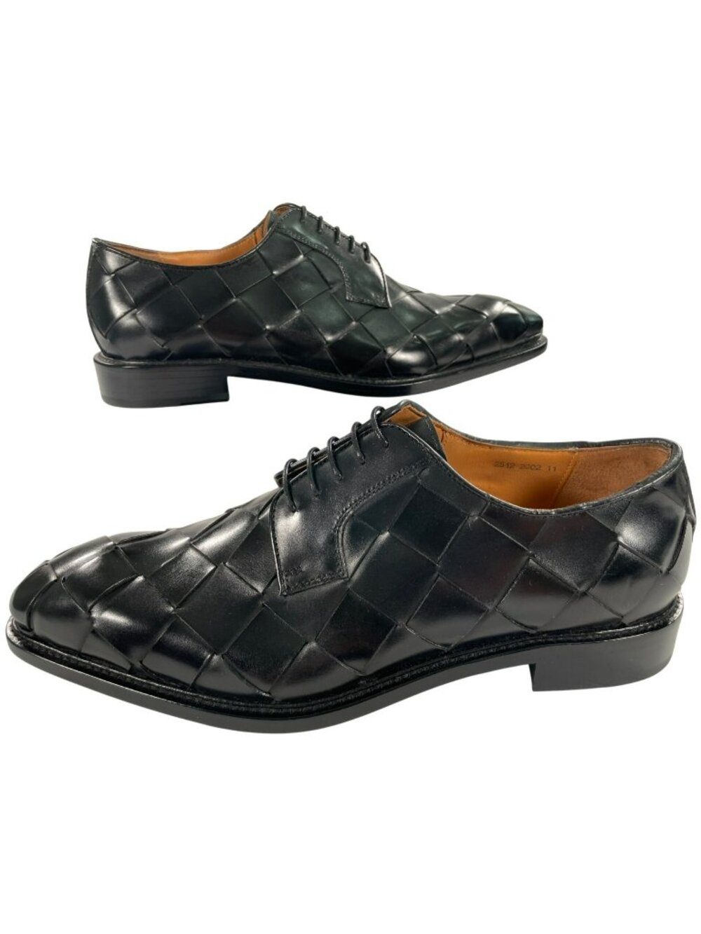 Ugo Vasare Black Woven Leather Oxford Shoes Made In Italy W/Dust Bags Sz 11 NEW